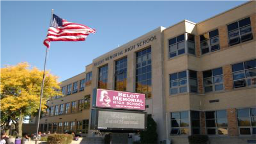 Beloit Memorial High School at 1225 Fourth St.